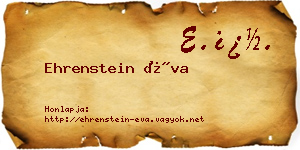 Ehrenstein Éva névjegykártya